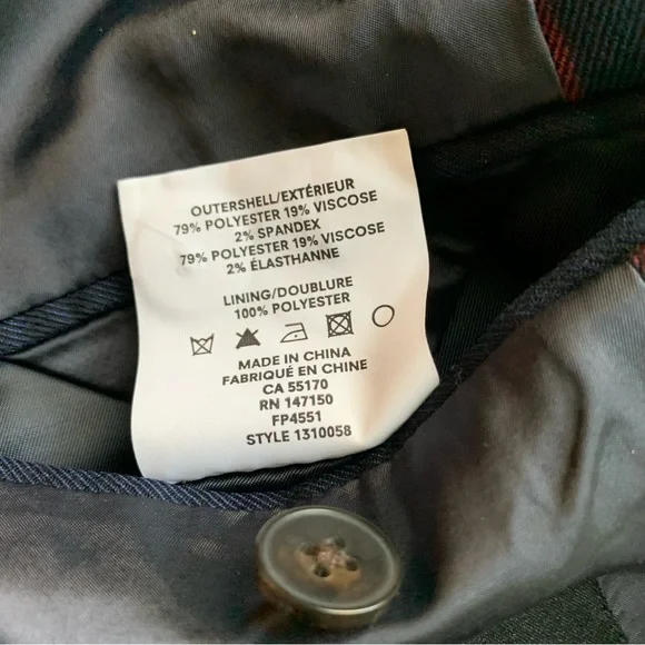 Frank and Oak Blazer Navy Blue Pinstripe Jacket Sz 40 - Picture 9 of 9